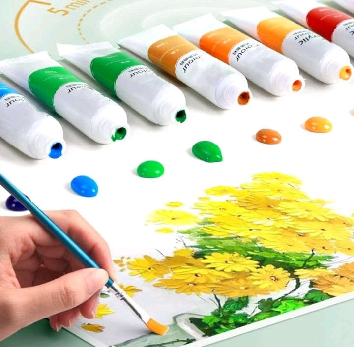 Acrylic Paint - 24 Mixed Colours
