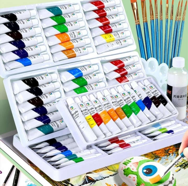 Acrylic Paint - 24 Mixed Colours