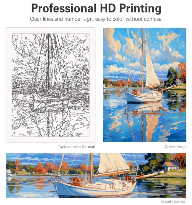 Paint by Numbers: Boat in a Lake