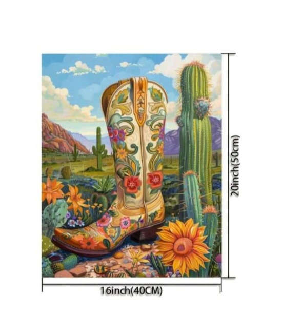 Paint by Numbers: Cactus and Cowboy Boot