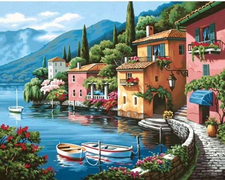 Paint by Numbers: Lakeside Village