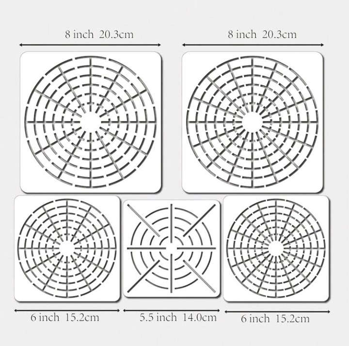 PVC Stencil: 5pc Mandala Dotting
