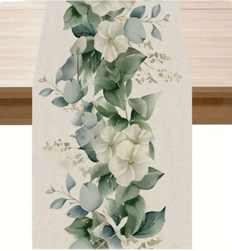 Table Runner - Eucalytus Leaves