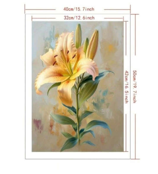 Cross-Stitching: Yellow Lily