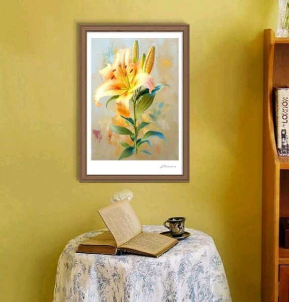Cross-Stitching: Yellow Lily