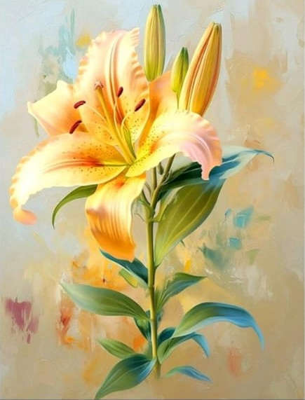 Cross-Stitching: Yellow Lily