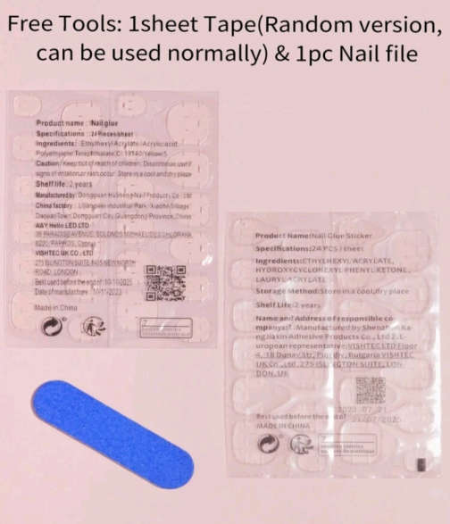 24pc Champagne Mirror Effect Fake Nails