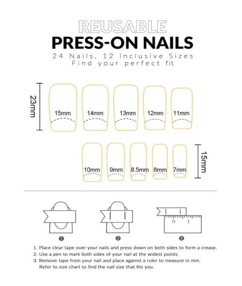 24pc Champagne Mirror Effect Fake Nails