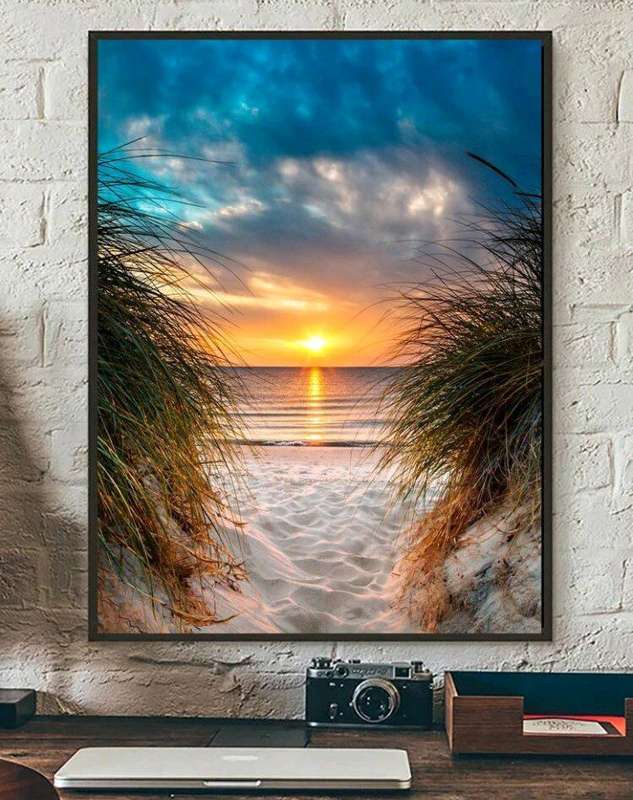 Diamond Dotting: Golden Sunset Beach