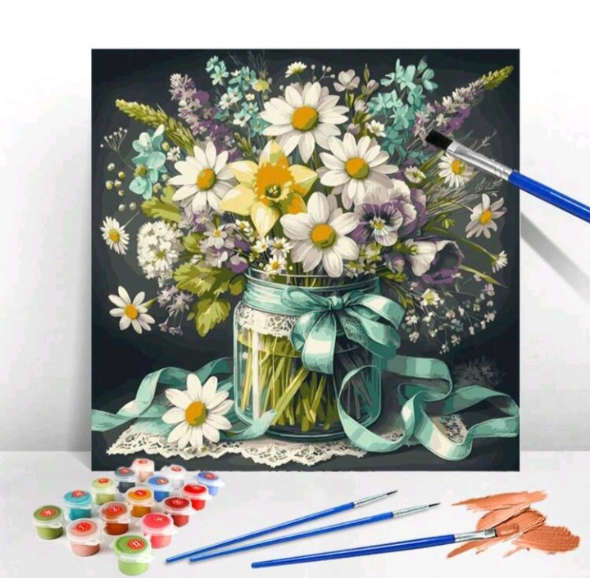 Paint by Numbers: Jar of Daisies