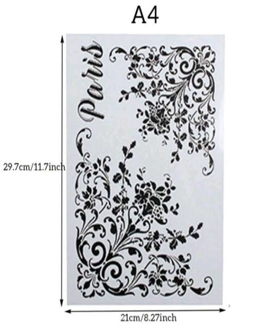 PVC Stencil: 1pc Flower Layered