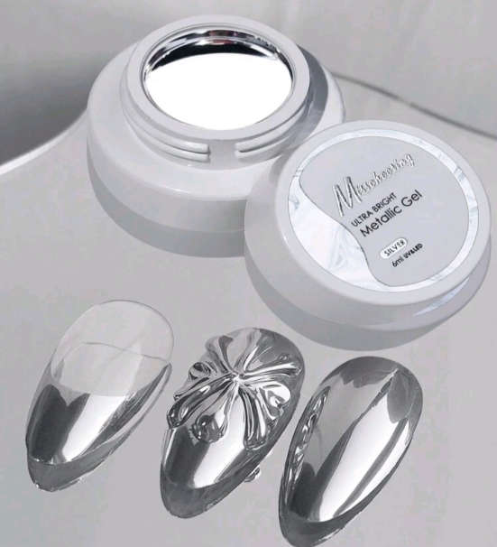 Metallic Silver Nail Gel