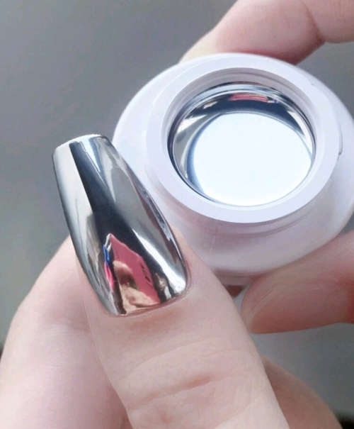 Metallic Silver Nail Gel