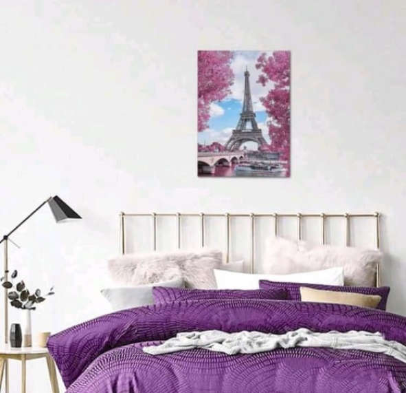 Painting Print - Blossoming Eiffel Tower