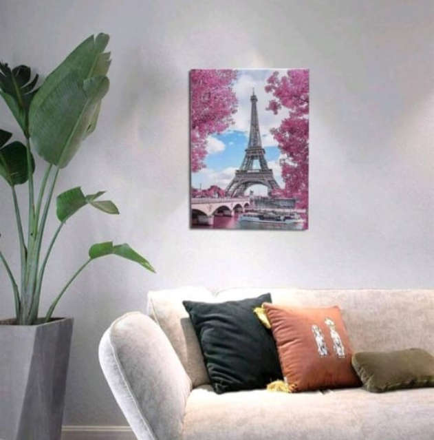 Painting Print - Blossoming Eiffel Tower