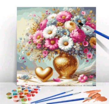Paint by Numbers: Peonies and Daisies