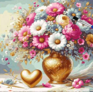 Paint by Numbers: Peonies and Daisies