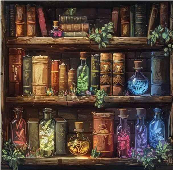 Diamond Dotting:  Books and Potions