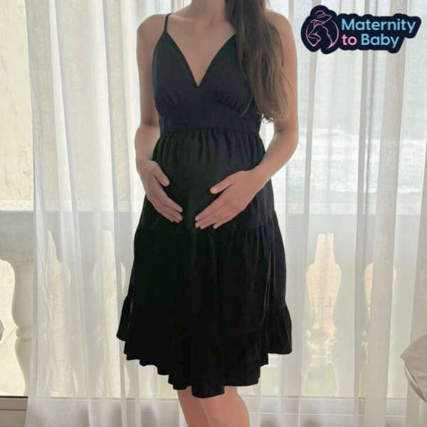 Tiered Hem Maternity Dress
