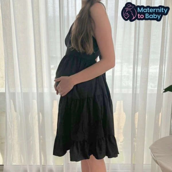 Tiered Hem Maternity Dress