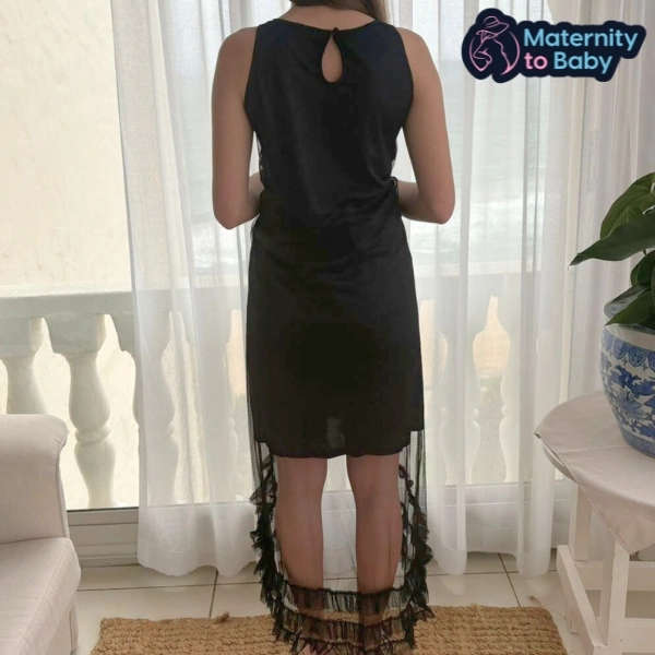 Black with Trim Maternity Dress