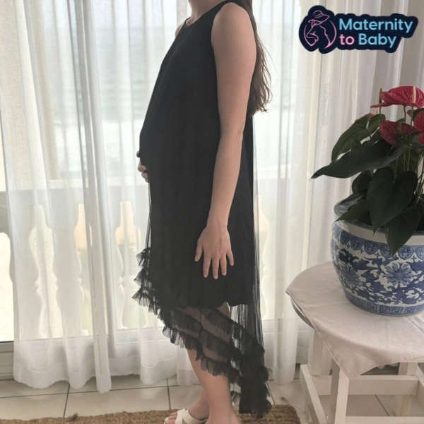 Black with Trim Maternity Dress