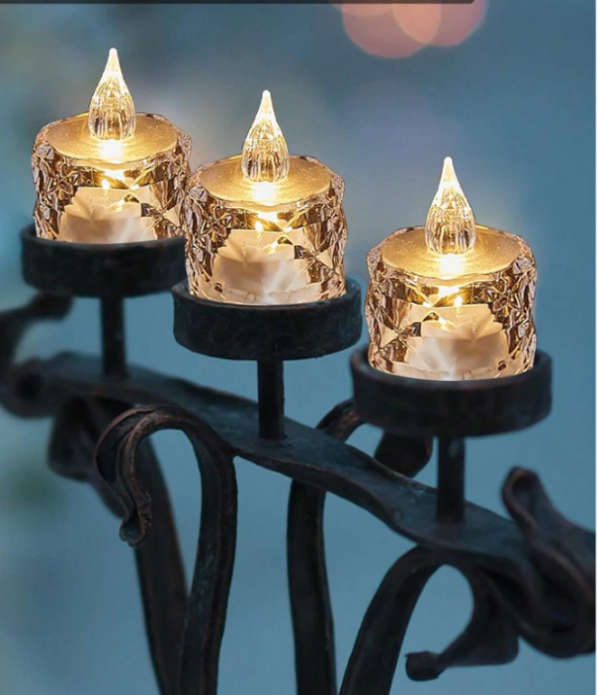 24 Transparent Crystal LED Candles