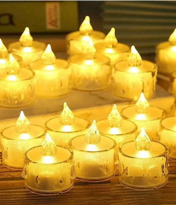 24 Transparent Crystal LED Candles