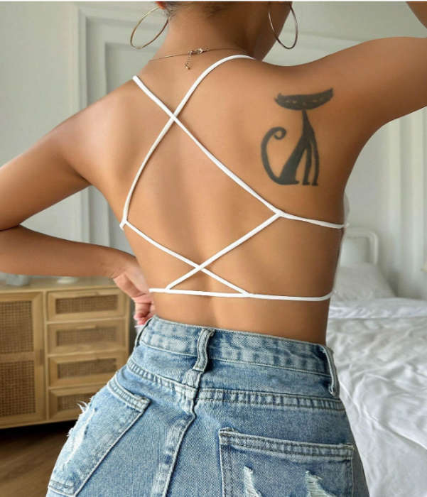 Criss-Cross Backless Bralette Lingerie