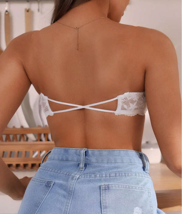 Cross-Strap Bandeau Bra