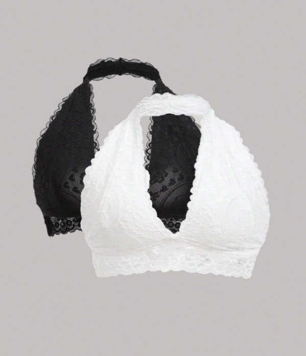 Floral Lace Halter Bra