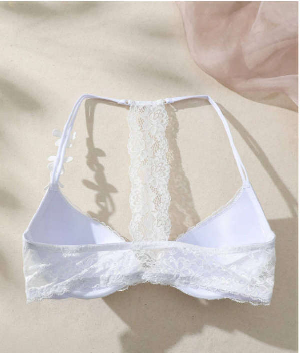 White Lace Halter Neck Bra