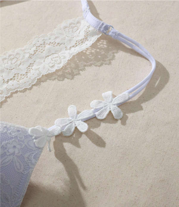 White Lace Halter Neck Bra