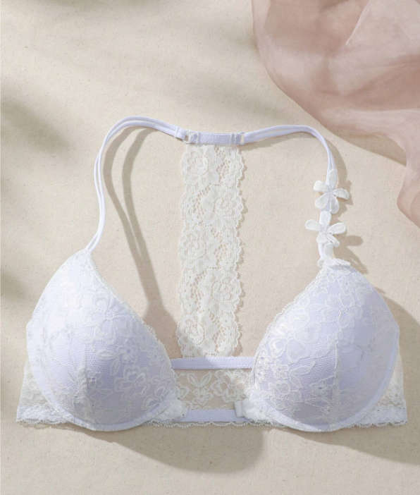 White Lace Halter Neck Bra