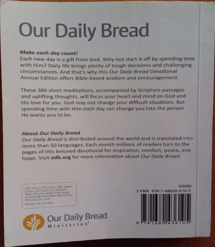 Our Daily Bread 2020 Annual Edition Second-Hand Book