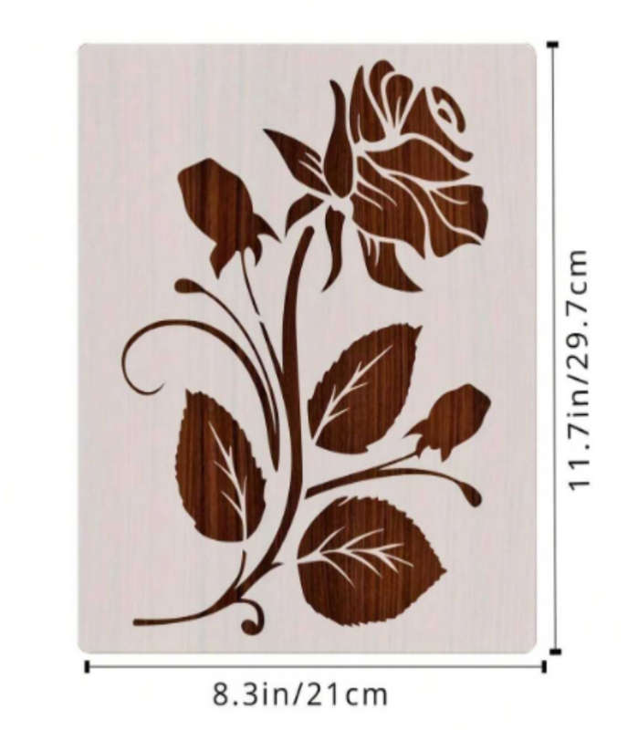 PVC Stencil: 1pc Beautiful Rose