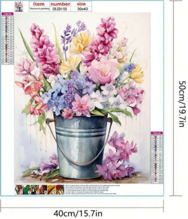 Diamond Dotting: Bucket of Flowers