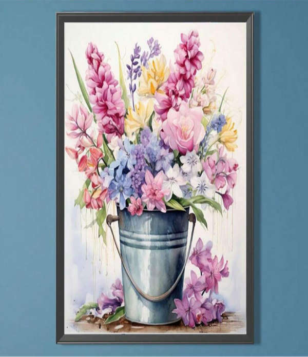Diamond Dotting: Bucket of Flowers
