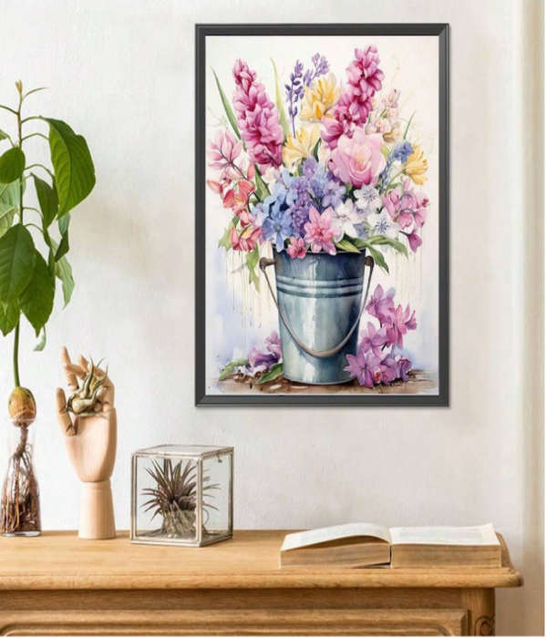 Diamond Dotting: Bucket of Flowers