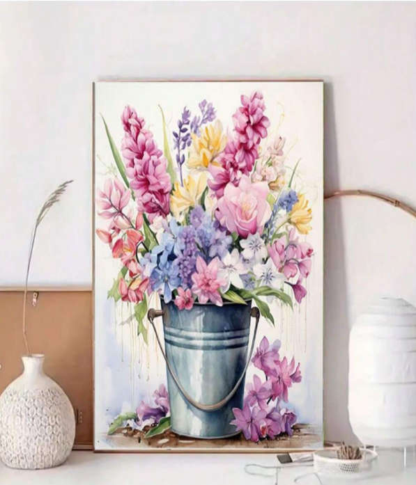 Diamond Dotting: Bucket of Flowers