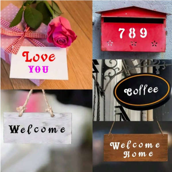 PVC Stencil: 12pcs Calligraphy Letter Template