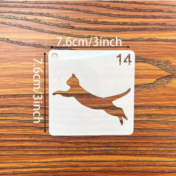 PVC Stencil: 64pcs Cat-Themed Stencil
