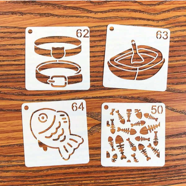 PVC Stencil: 64pcs Cat-Themed Stencil