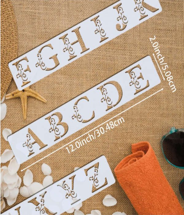 PVC Stencil: 5pc Floral Alphabets