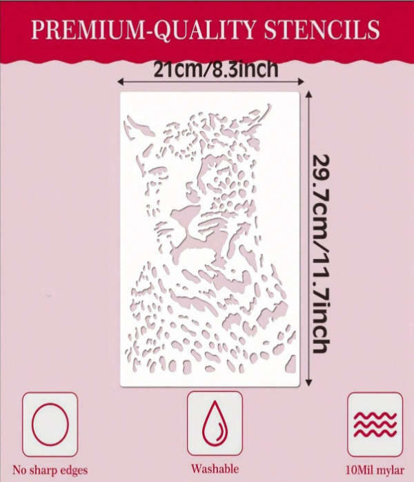 PVC Stencil: 1pc Leopard Head