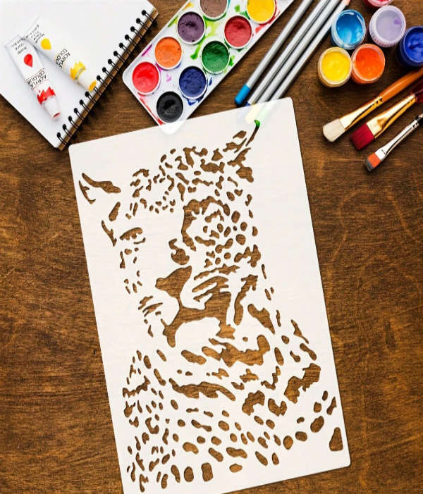 PVC Stencil: 1pc Leopard Head