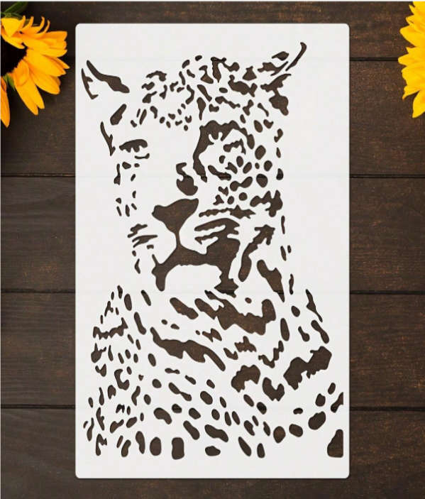 PVC Stencil: 1pc Leopard Head
