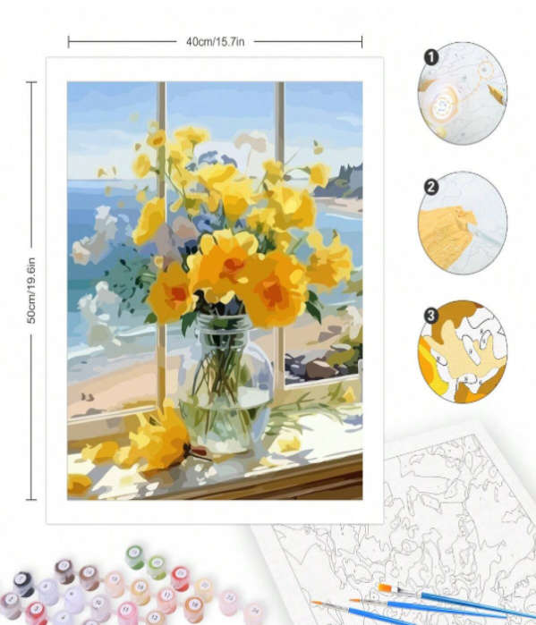 Paint by Numbers: Ocean Breeze Petals