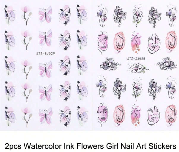 2-Sheet Abstract Art Nail Art Stickers