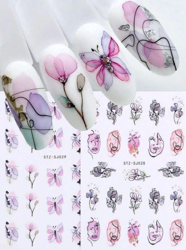 2-Sheet Abstract Art Nail Art Stickers